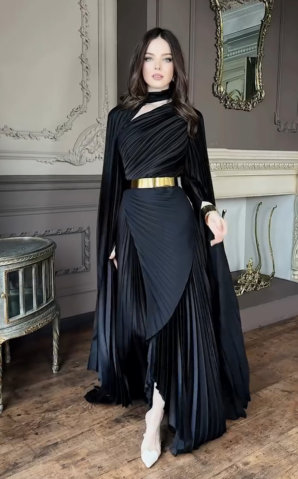 avant garde black dress Maxi – Muhtarma Size:XXXL-3XL each piece is painstakingly pattern_Corset Low Cut Blush Pink